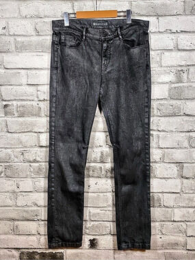 Dirk Bikkembergs distressed finish Slim Men's Black Jeans Like New
